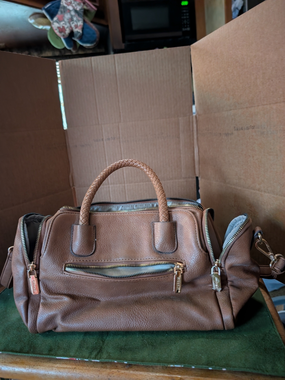 Brown Leather Satchel Handbag - Women Bags